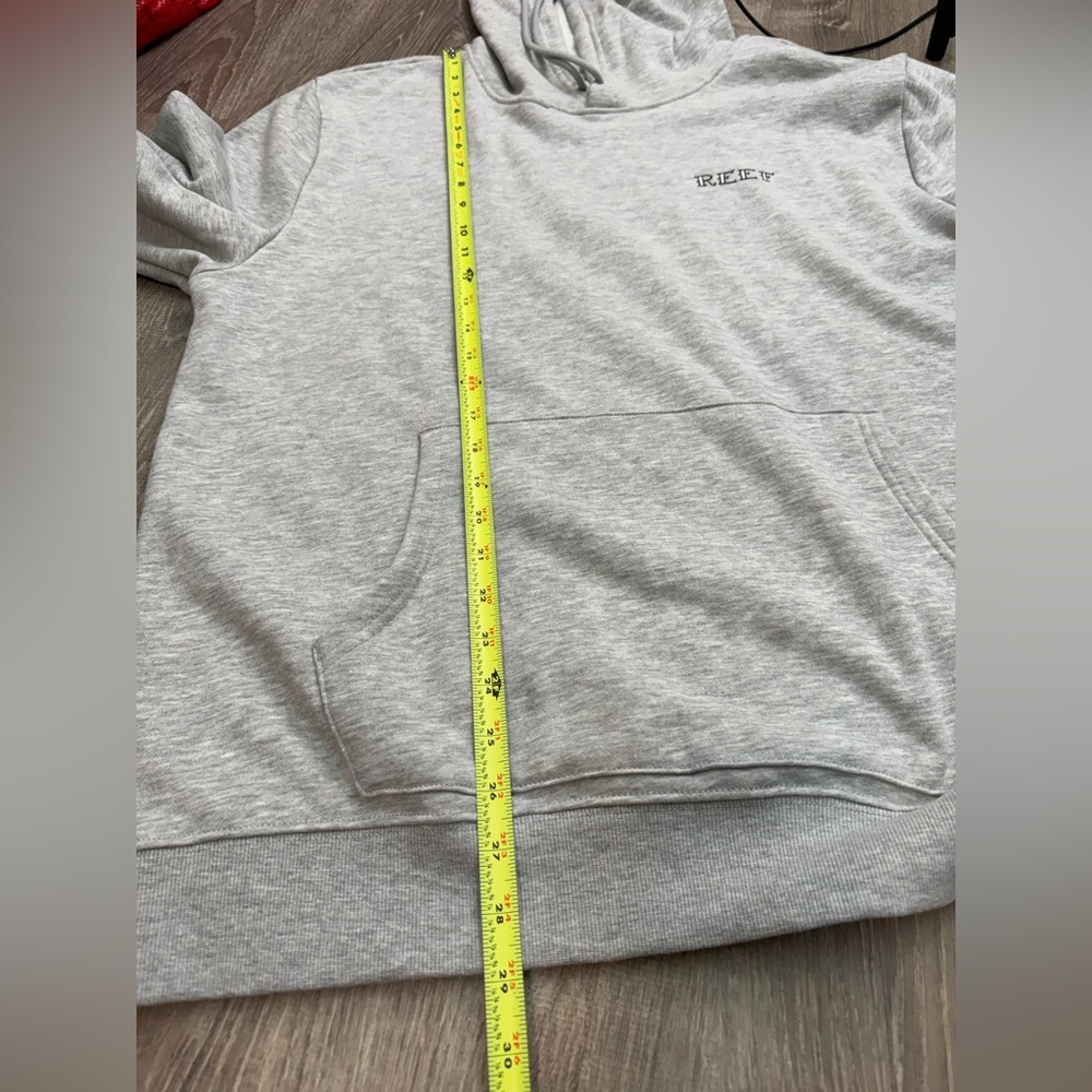 Reef Mens Fleece Pullover Hoodie Gray Large - Picture 6 of 7